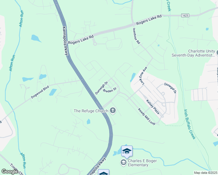 map of restaurants, bars, coffee shops, grocery stores, and more near Coleraine Avenue in Kannapolis