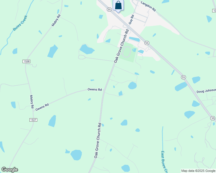 map of restaurants, bars, coffee shops, grocery stores, and more near 2434 Oak Grove Church Road in Angier