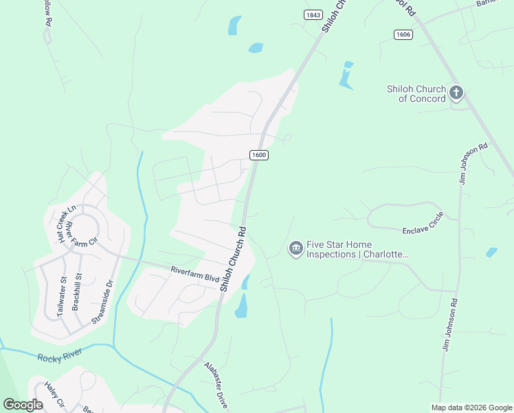 map of restaurants, bars, coffee shops, grocery stores, and more near 3720 Shiloh Church Road in Davidson