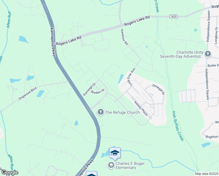map of restaurants, bars, coffee shops, grocery stores, and more near 3472 County Down Avenue in Kannapolis