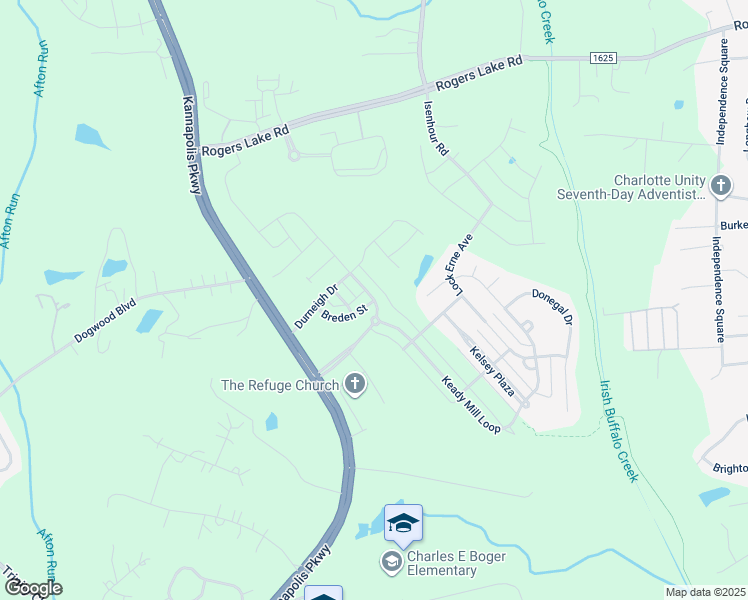 map of restaurants, bars, coffee shops, grocery stores, and more near 4800 Breden Street in Kannapolis