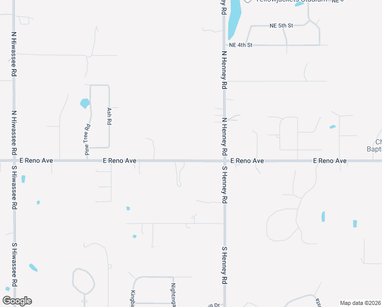 map of restaurants, bars, coffee shops, grocery stores, and more near 13871 East Reno Avenue in Choctaw