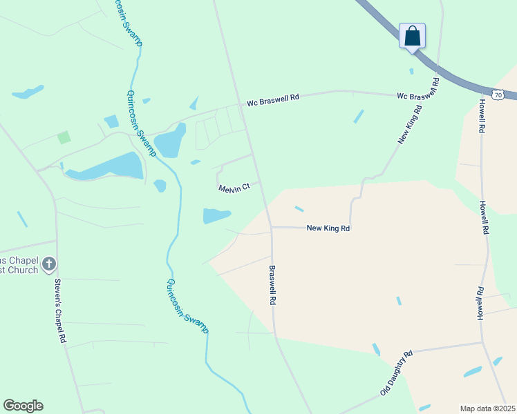 map of restaurants, bars, coffee shops, grocery stores, and more near 966 Braswell Road in Smithfield