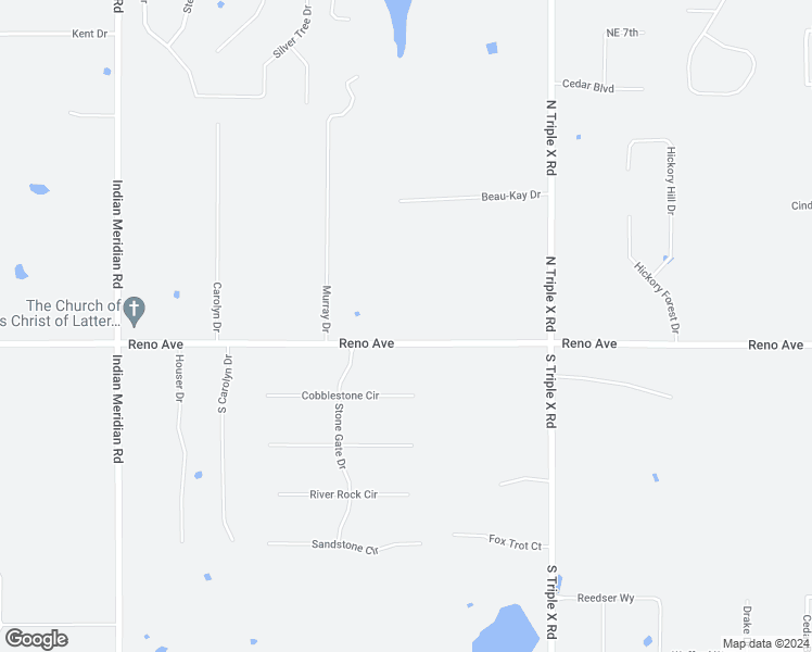 map of restaurants, bars, coffee shops, grocery stores, and more near 16695 East Reno Avenue in Choctaw