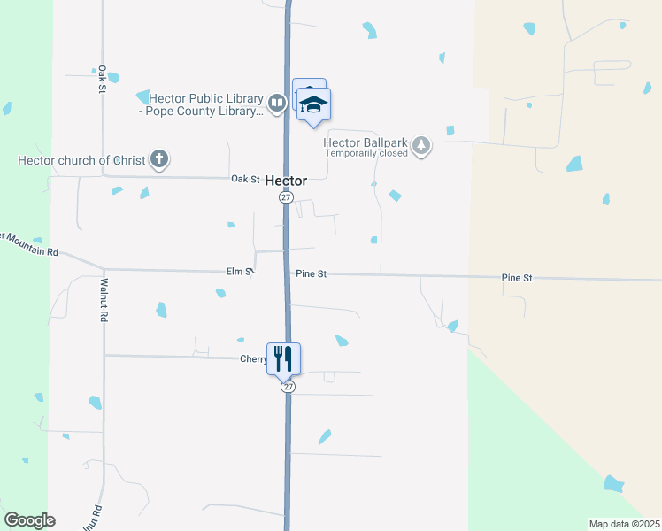 map of restaurants, bars, coffee shops, grocery stores, and more near 88 Pine Street in Hector