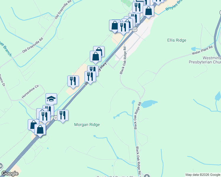 map of restaurants, bars, coffee shops, grocery stores, and more near 349 Sharpe Lane in Dayton