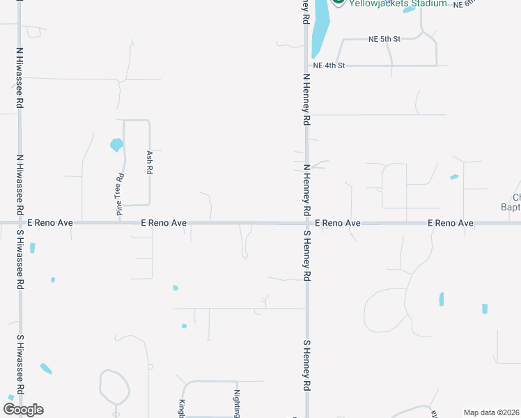 map of restaurants, bars, coffee shops, grocery stores, and more near 13871 East Reno Avenue in Choctaw