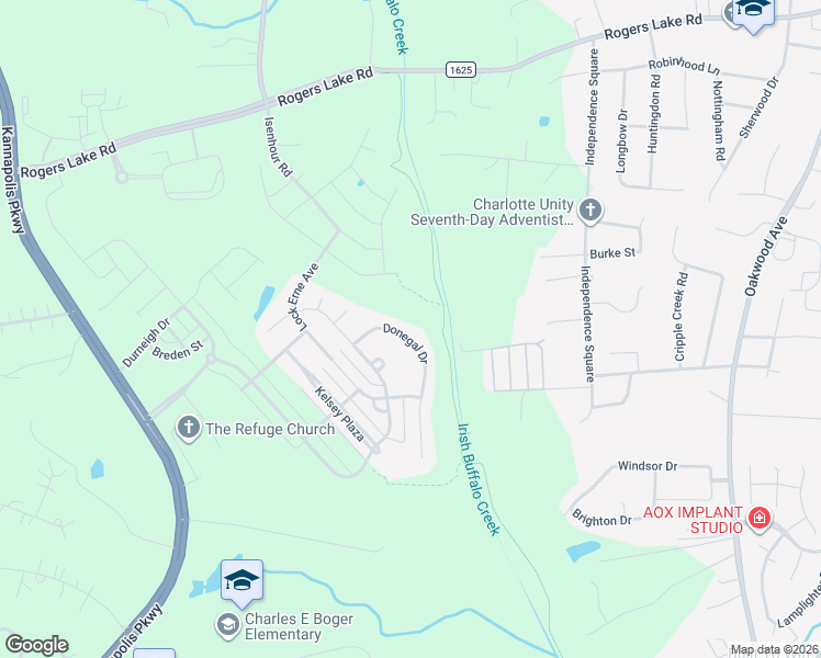 map of restaurants, bars, coffee shops, grocery stores, and more near 2962 Donegal Drive in Kannapolis