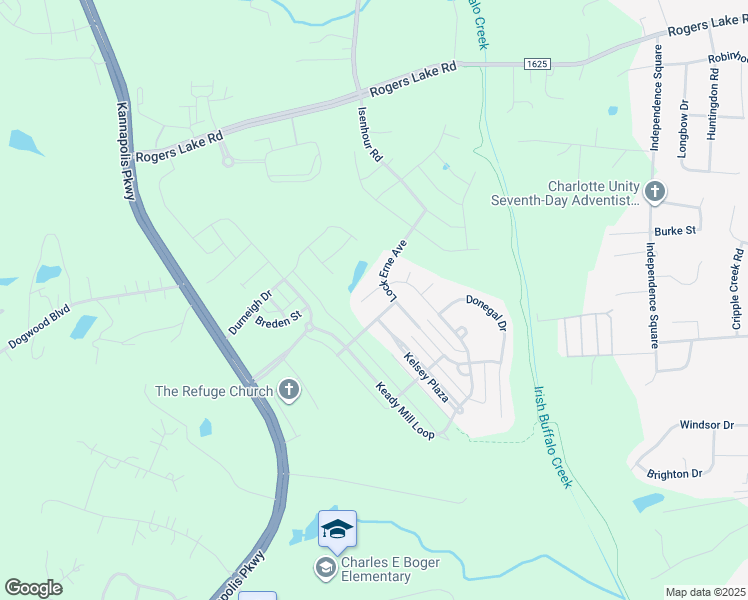 map of restaurants, bars, coffee shops, grocery stores, and more near 2636 Keady Mill Loop in Kannapolis