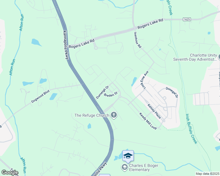 map of restaurants, bars, coffee shops, grocery stores, and more near 3586 Coleraine Avenue in Kannapolis