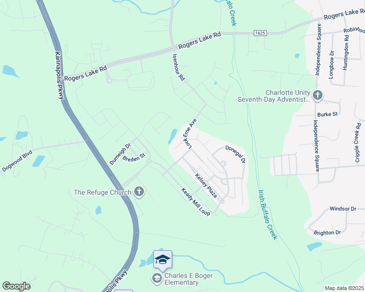 map of restaurants, bars, coffee shops, grocery stores, and more near 2636 Keady Mill Loop in Kannapolis