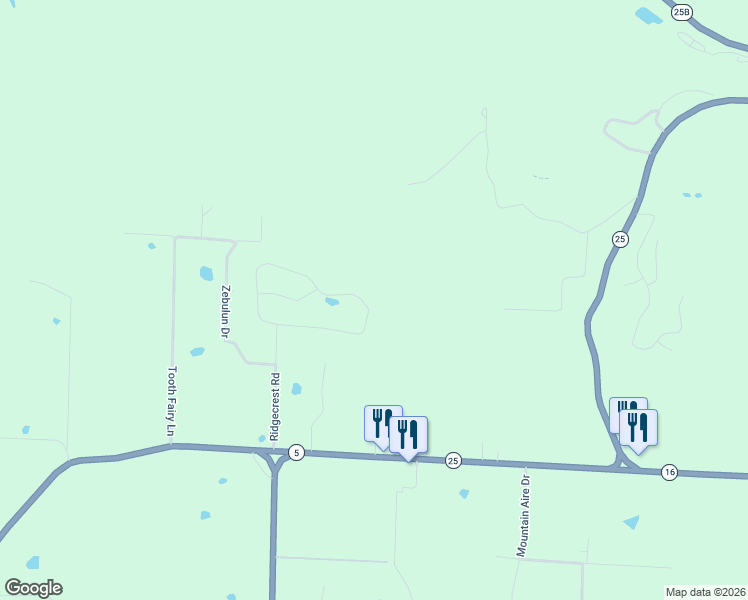 map of restaurants, bars, coffee shops, grocery stores, and more near 260 Ridgecrest Road in Heber Springs