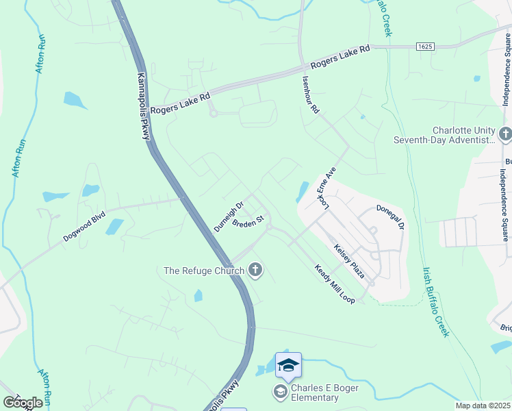 map of restaurants, bars, coffee shops, grocery stores, and more near 3555 County Down Avenue in Kannapolis