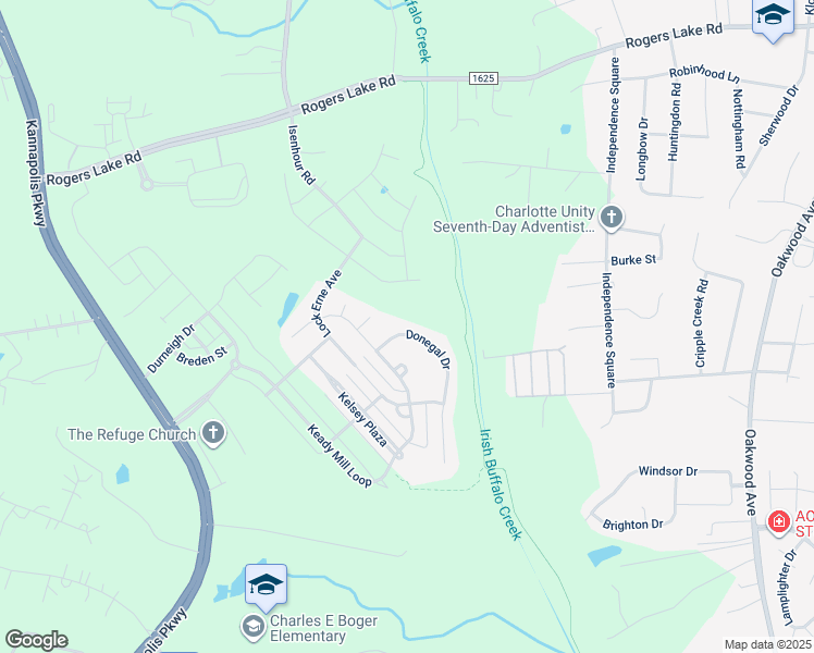 map of restaurants, bars, coffee shops, grocery stores, and more near 2980 Donegal Drive in Kannapolis
