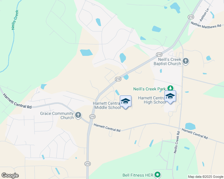 map of restaurants, bars, coffee shops, grocery stores, and more near in Lillington