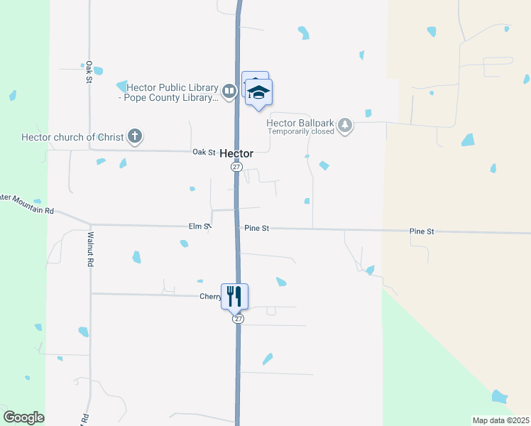 map of restaurants, bars, coffee shops, grocery stores, and more near 88 Pine Street in Hector