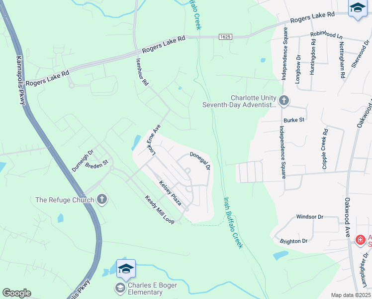 map of restaurants, bars, coffee shops, grocery stores, and more near 2992 Donegal Drive in Kannapolis