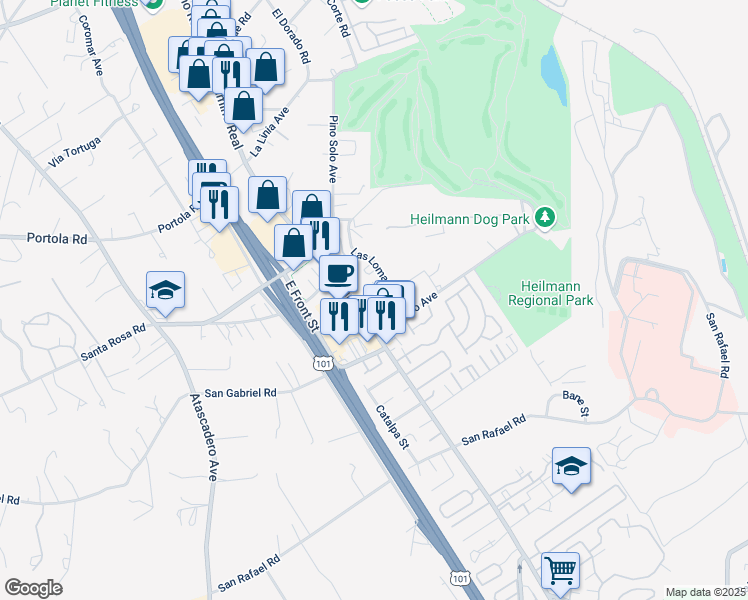 map of restaurants, bars, coffee shops, grocery stores, and more near in Atascadero