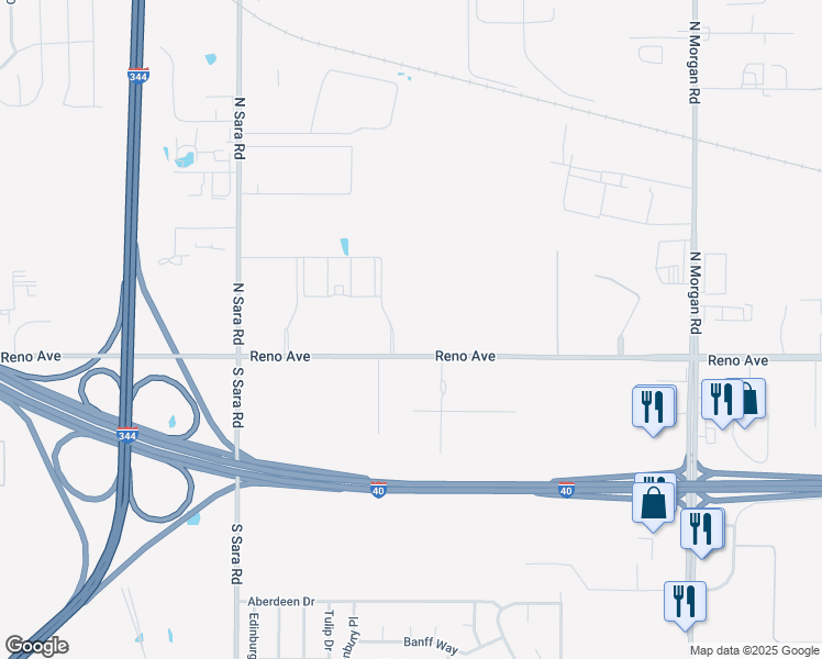 map of restaurants, bars, coffee shops, grocery stores, and more near 10323-10383 West Reno Avenue in Oklahoma City