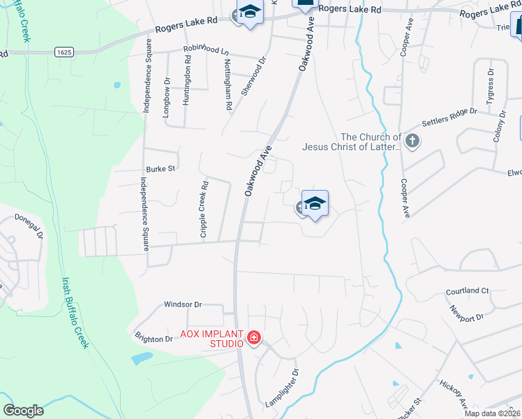 map of restaurants, bars, coffee shops, grocery stores, and more near 1429 Trotters Ridge Road in Kannapolis