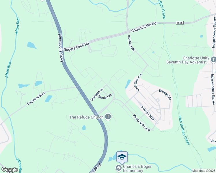 map of restaurants, bars, coffee shops, grocery stores, and more near 3588 County Down Avenue in Kannapolis