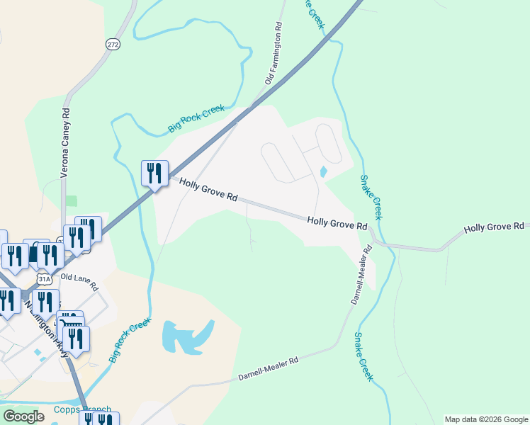 map of restaurants, bars, coffee shops, grocery stores, and more near 340 Holly Grove Road in Lewisburg