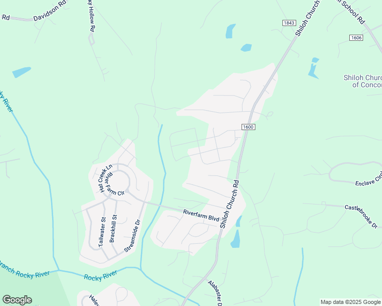 map of restaurants, bars, coffee shops, grocery stores, and more near 3741 Shiloh Church Road in Davidson