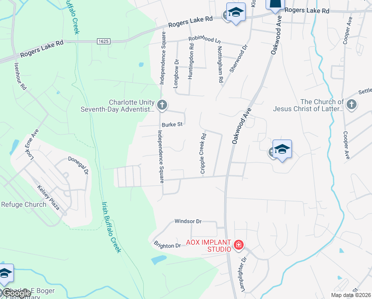 map of restaurants, bars, coffee shops, grocery stores, and more near 1234 Brecken Court in Kannapolis