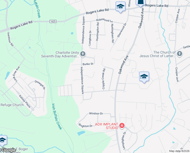 map of restaurants, bars, coffee shops, grocery stores, and more near 1234 Brecken Court in Kannapolis