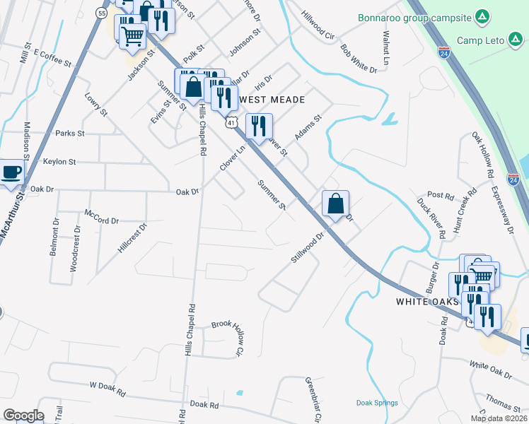 map of restaurants, bars, coffee shops, grocery stores, and more near 1610 Summer Street in Manchester
