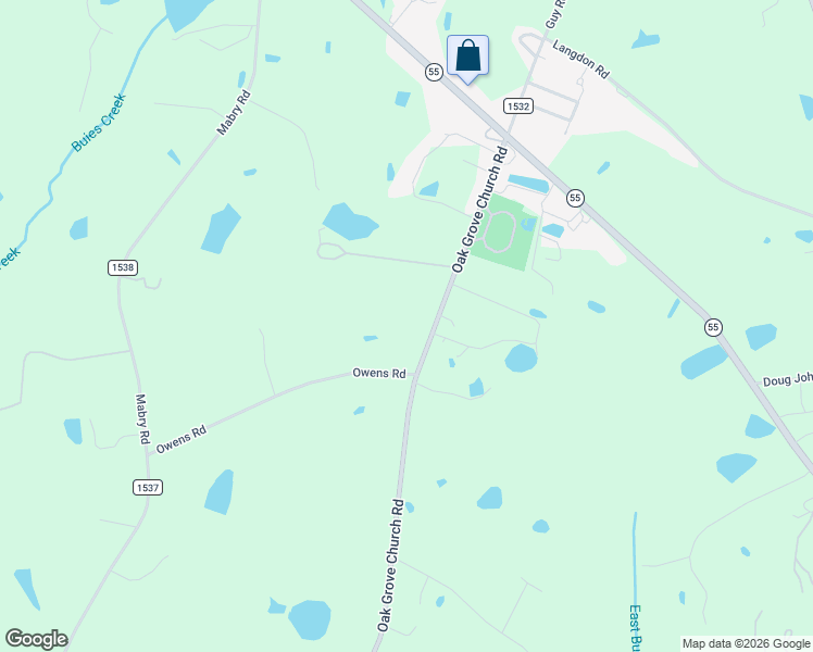 map of restaurants, bars, coffee shops, grocery stores, and more near 511 Owens Road in Angier