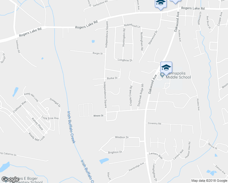 map of restaurants, bars, coffee shops, grocery stores, and more near 1258 Brecken Court in Kannapolis