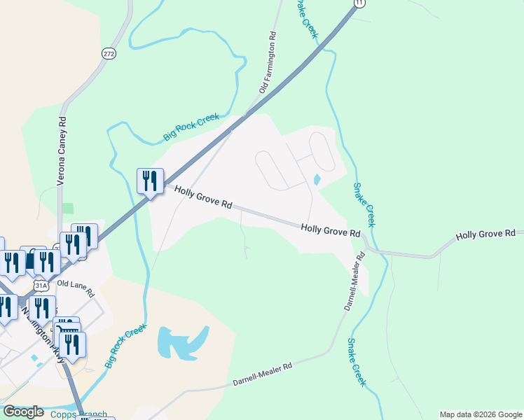 map of restaurants, bars, coffee shops, grocery stores, and more near 340 Holly Grove Road in Lewisburg