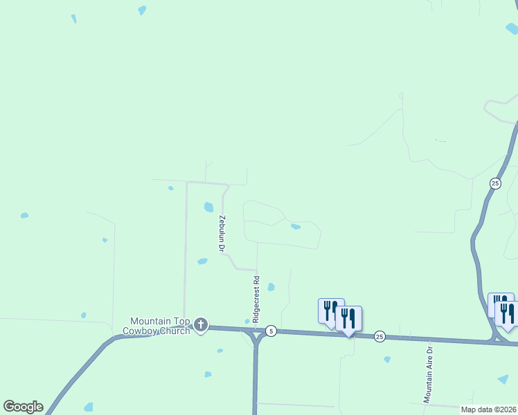 map of restaurants, bars, coffee shops, grocery stores, and more near 425 Ridgecrest Road in Heber Springs