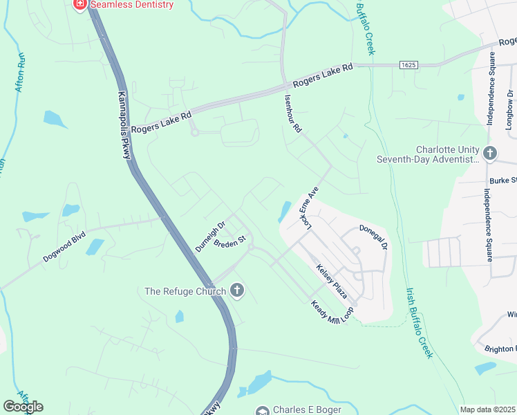 map of restaurants, bars, coffee shops, grocery stores, and more near 3711 Antrim Pl in Kannapolis