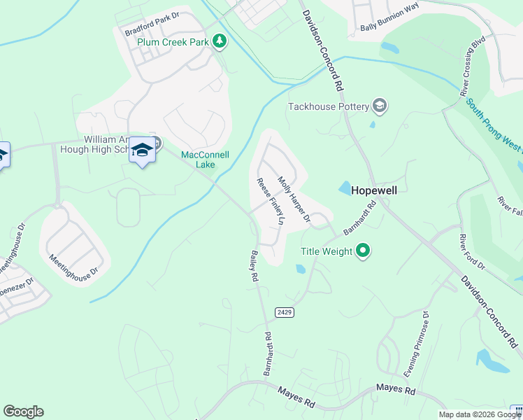 map of restaurants, bars, coffee shops, grocery stores, and more near 14012 Cameryn Elise Drive in Cornelius