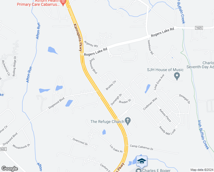 map of restaurants, bars, coffee shops, grocery stores, and more near 3652-3910 Kannapolis Parkway in Kannapolis