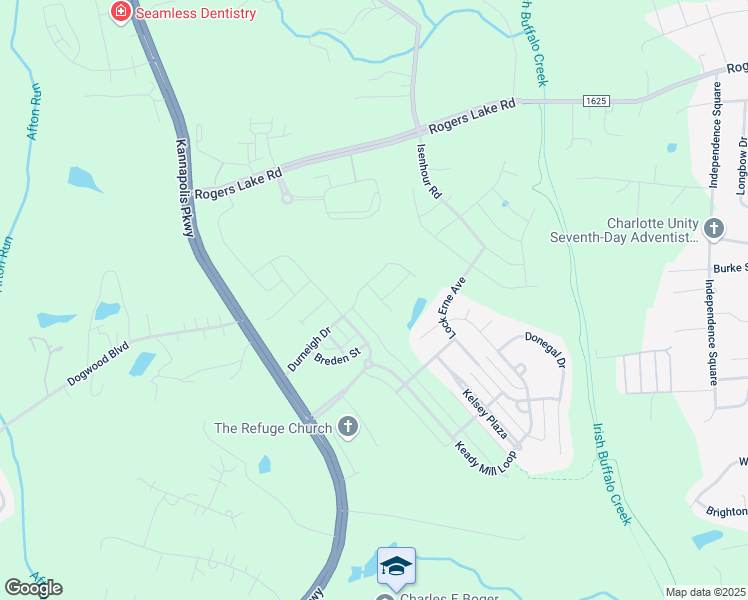 map of restaurants, bars, coffee shops, grocery stores, and more near 3711 Antrim Pl in Kannapolis