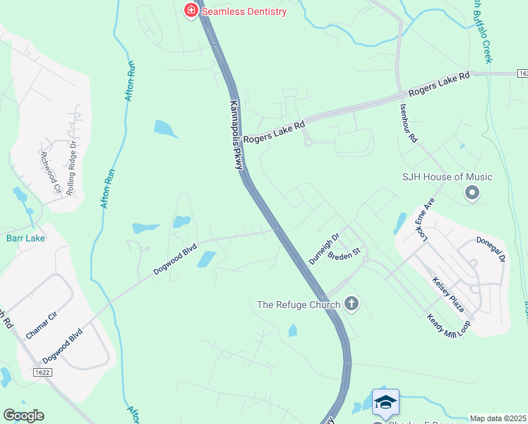 map of restaurants, bars, coffee shops, grocery stores, and more near Kannapolis Parkway in Kannapolis