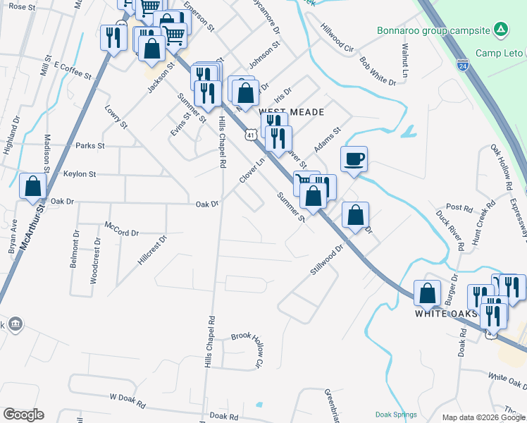map of restaurants, bars, coffee shops, grocery stores, and more near 1515 Rogers Circle in Manchester