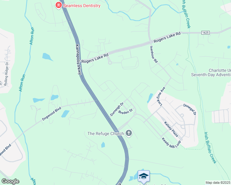 map of restaurants, bars, coffee shops, grocery stores, and more near 5151 McSweeney Lane in Kannapolis