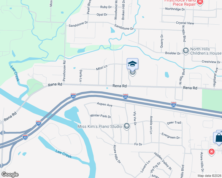 map of restaurants, bars, coffee shops, grocery stores, and more near 921 Rena Road in Van Buren