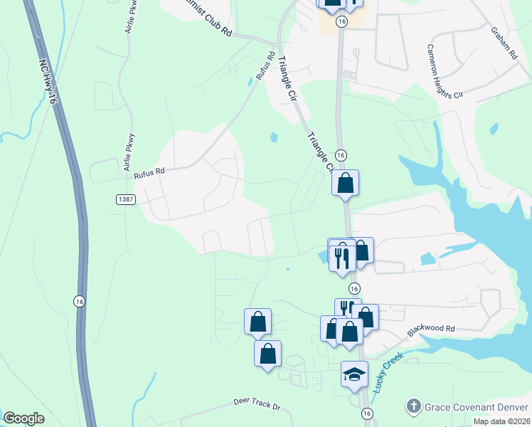 map of restaurants, bars, coffee shops, grocery stores, and more near Hazel Way in Denver