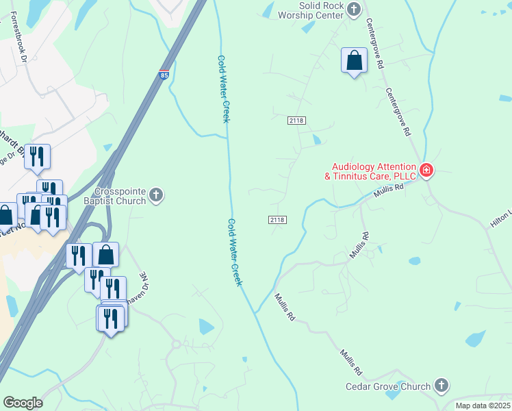 map of restaurants, bars, coffee shops, grocery stores, and more near 3741 Sunrise Drive in Kannapolis