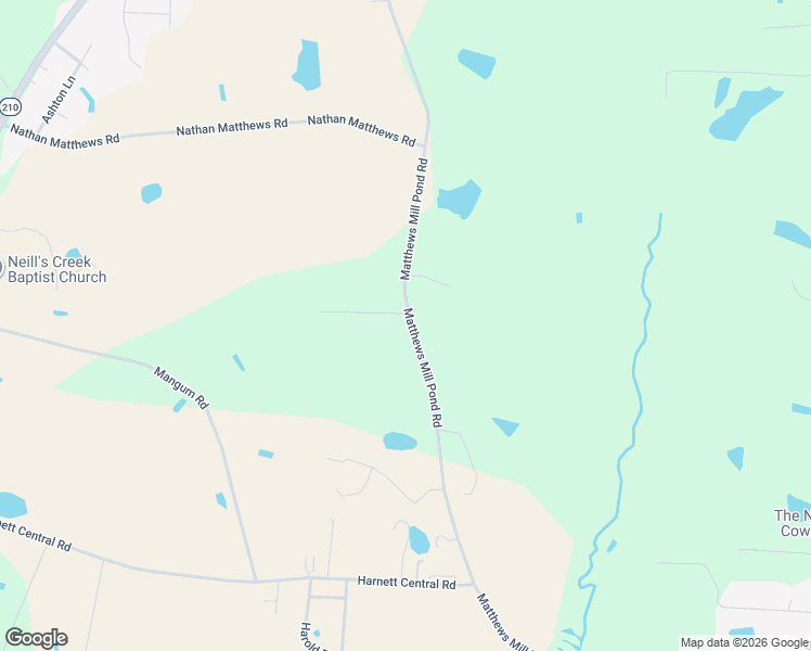 map of restaurants, bars, coffee shops, grocery stores, and more near 2368 Matthews Mill Pond Road in Angier