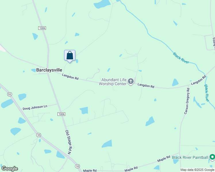 map of restaurants, bars, coffee shops, grocery stores, and more near 1334 Langdon Road in Angier