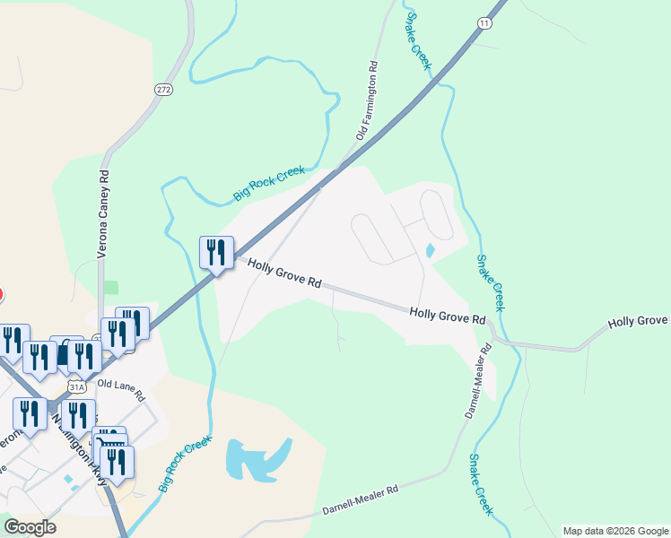 map of restaurants, bars, coffee shops, grocery stores, and more near 310 Holly Grove Road in Lewisburg
