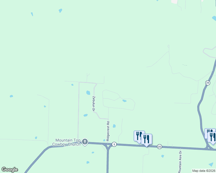 map of restaurants, bars, coffee shops, grocery stores, and more near 425 Ridgecrest Road in Heber Springs