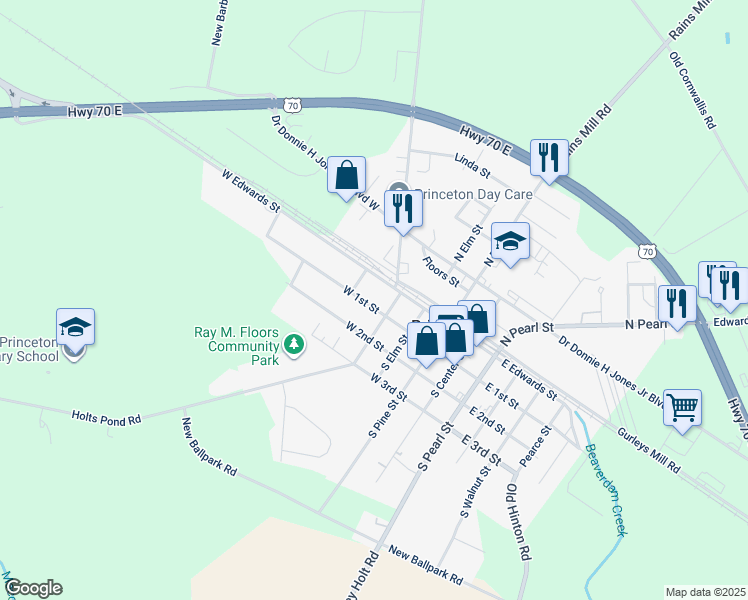 map of restaurants, bars, coffee shops, grocery stores, and more near 101 John Street in Princeton