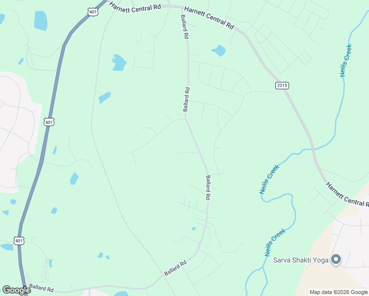 map of restaurants, bars, coffee shops, grocery stores, and more near 1501 Ballard Road in Fuquay-Varina